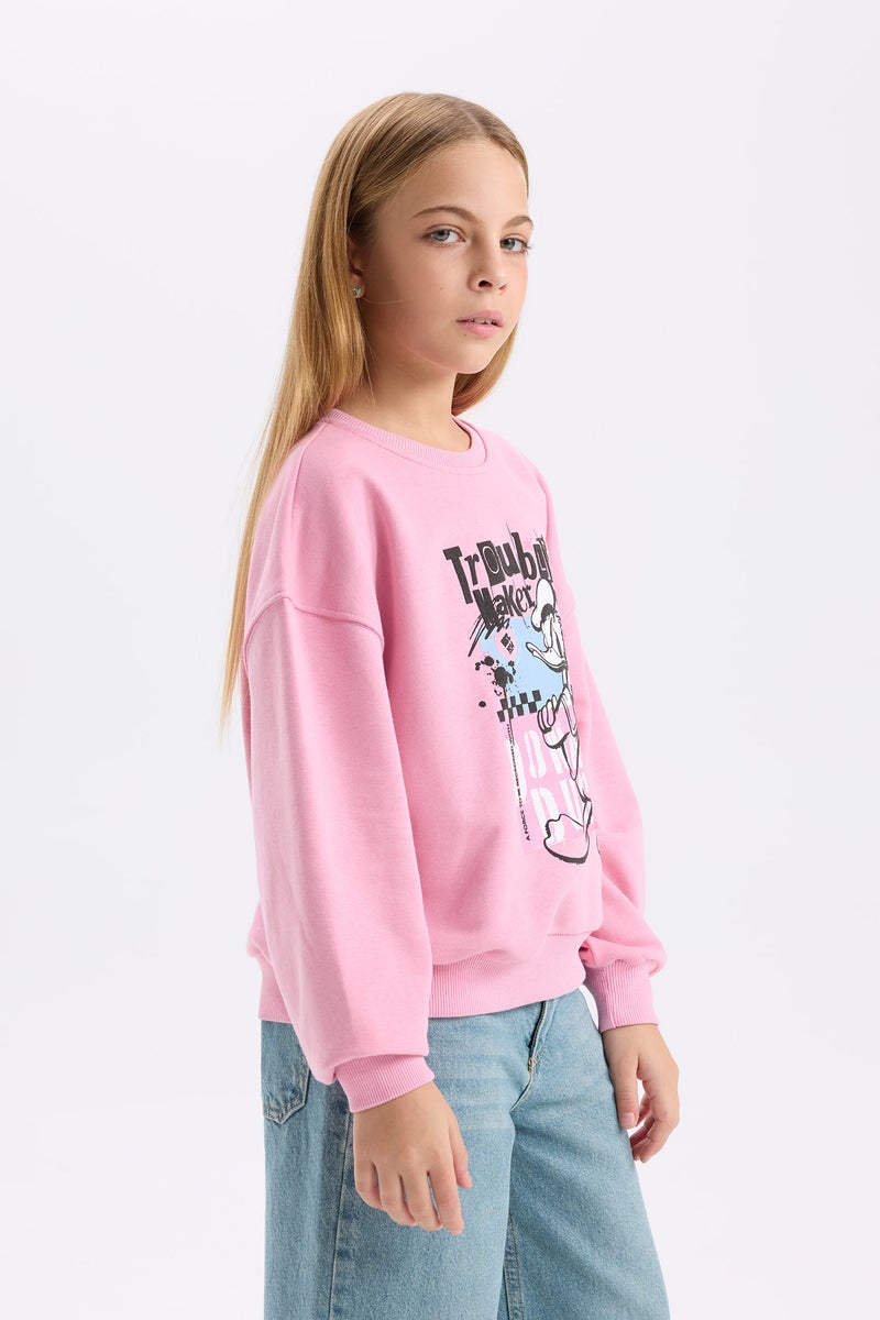 DeFacto Girl Disney Mickey Mouse &Friends Relax Fit Sweatshirt  - Image 5