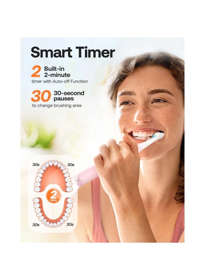 Bitvae D2 Sonic Electric Toothbrush for Adults | Automatic Toothbrush Electric | 5 Cleaning Modes | 8 Toothbrush Heads | Travel Toothbrush with Case | Electric Brush for Deep Cleaning - Image 5