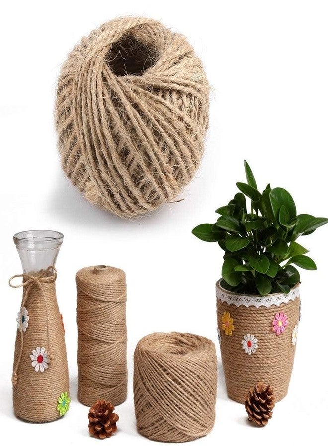 Prescent Natural Jute 50 Meters Twine String, Brown, Rustic Craft Cord for DIY Projects, Gift Wrapping, Gardening and Home Decoration (1 roll, 50 Meters) - Image 2