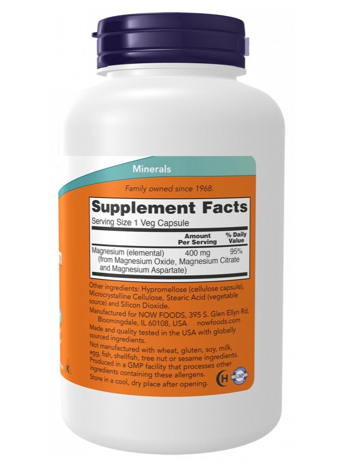 now كبسولات مغنيسيوم 400 ملغ نباتية 20 حبة - Image 2