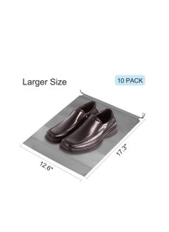 Generic 10PCS Travel Shoe Bags with Rope Large Shoes Storage Organizers Pouch for Men and Women Clear Drawstring Bags, Grey, Stylish Pattern  - Image 2