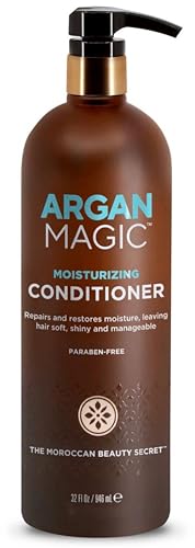 Argan Magic Moisturizing Conditioner - Detangle, Hydrate, and Repair Dry and Chemically-Damaged Hair Types | Nutrient-Rich | Made in the USA, Paraben Free, Cruelty Free (32 oz) - Image 1