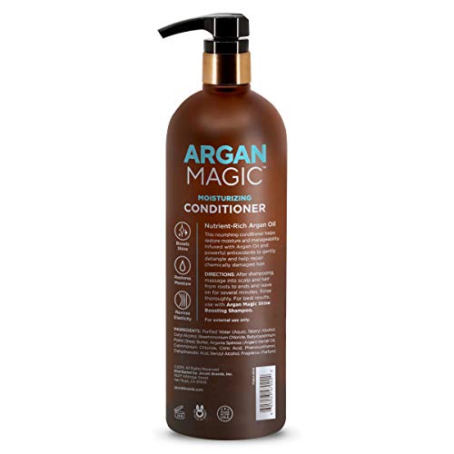 Argan Magic Moisturizing Conditioner - Detangle, Hydrate, and Repair Dry and Chemically-Damaged Hair Types | Nutrient-Rich | Made in the USA, Paraben Free, Cruelty Free (32 oz) - Image 2