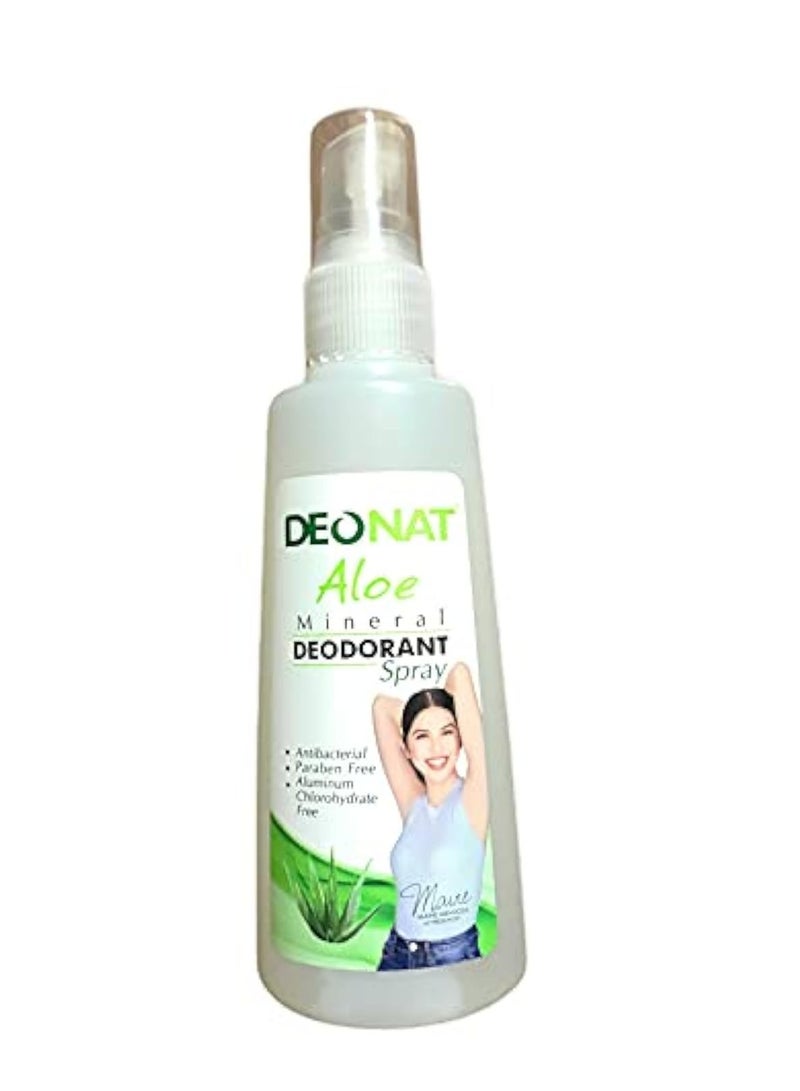 رذاذ مزيل العرق المعدني الطبيعي DEONAT (ألوة)، 3.38 أونصة سائلة (عبوة واحدة)