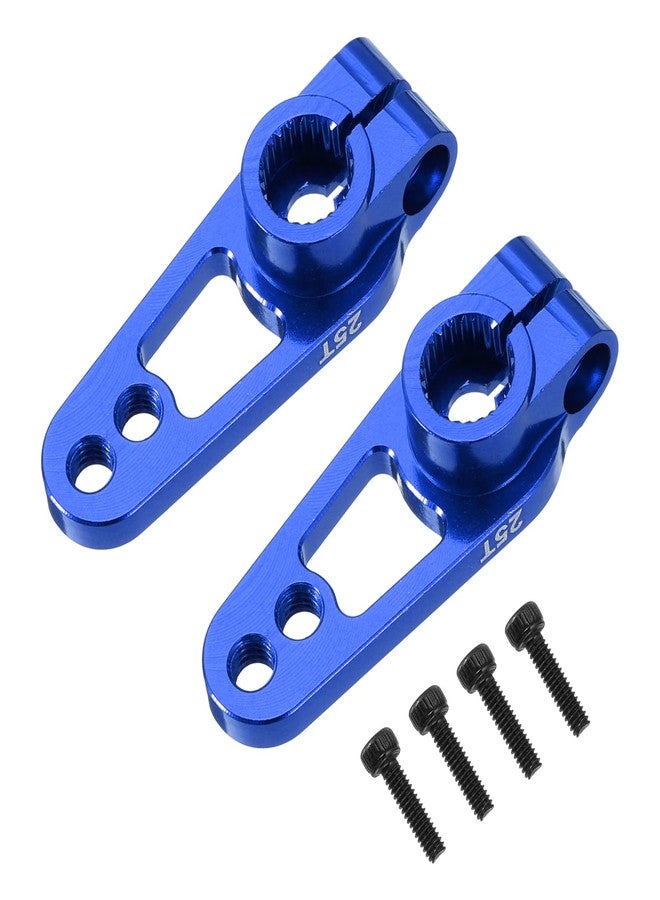 MECCANIXITY Aluminum Alloy 25T Steering Servo Single Sided Blue Arm Horn for DIY RC Car/Boat/Airplane Boat Accessories 2 Pcs - Image 1