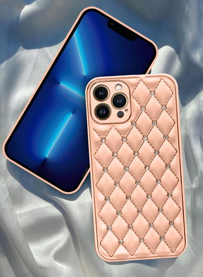 CATANES iPhone 13 Pro Max Luxury Diamond Bling Rhinestone Case Cover Shockproof Camera Lens Protection Pink - Image 1