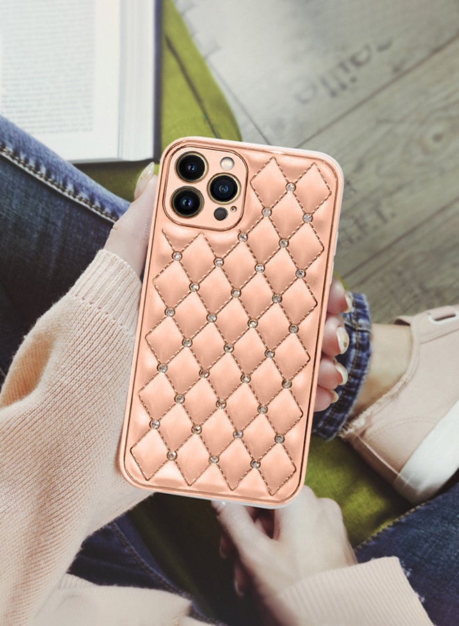 CATANES iPhone 13 Pro Max Luxury Diamond Bling Rhinestone Case Cover Shockproof Camera Lens Protection Pink - Image 5