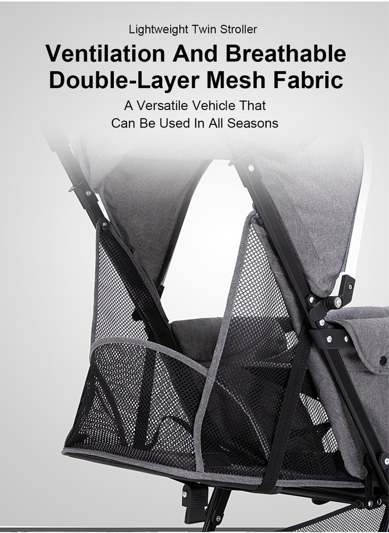 MaBaby Multifunctional Twin Strollers, Lightweight Travel Stroller, Easy To Fold, Twin Double Strollers From Birth To 24 Months  - Image 3