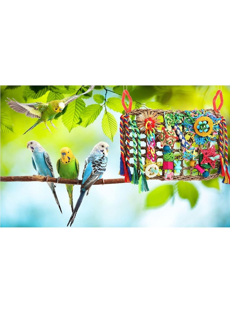 Sylqvxh Bird Toys, Multi-Textured Shredding Toys Set, Natural Wood and Safe Dye Chew Toys for Macaws, African Greys and Medium to Large Birds - Image 5