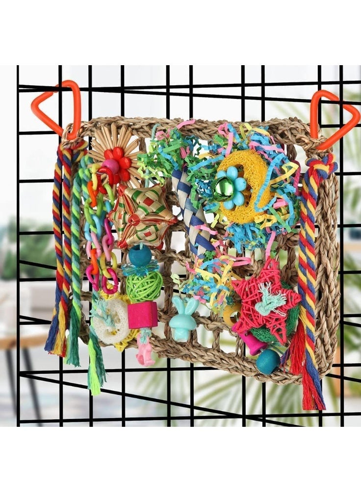 Sylqvxh Bird Toys, Multi-Textured Shredding Toys Set, Natural Wood and Safe Dye Chew Toys for Macaws, African Greys and Medium to Large Birds - Image 4