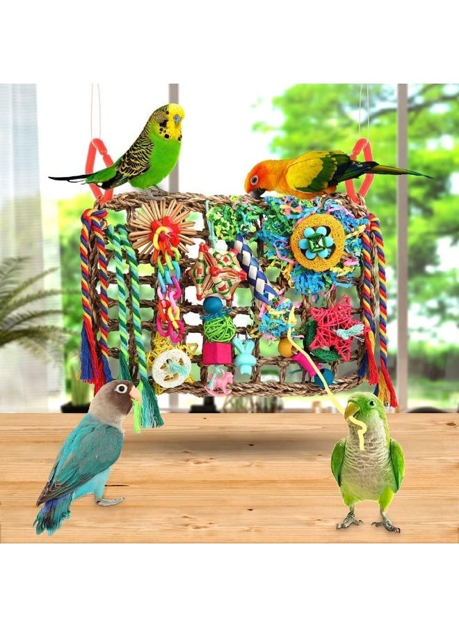 Sylqvxh Bird Toys, Multi-Textured Shredding Toys Set, Natural Wood and Safe Dye Chew Toys for Macaws, African Greys and Medium to Large Birds - Image 2