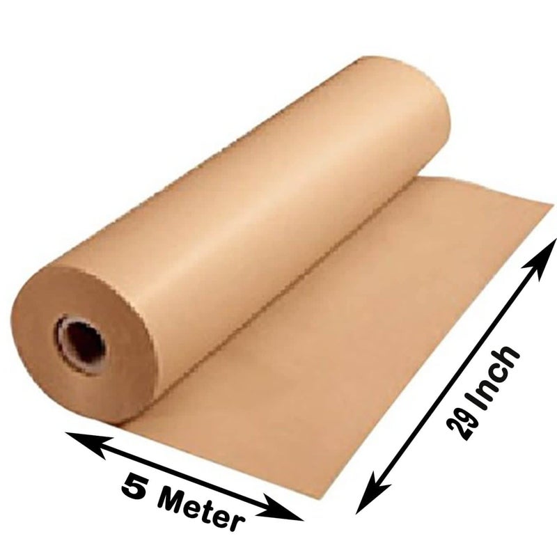 YNK Brown Paper roll 29 inch Perfect for Wall Art Painting Paper Drawing Paper Paper Roll for Kids Easel and Wrapping Paper (5 mitars)- 4 mm Thickness Jute Rope (25 Meter) Free with This Product - Image 2