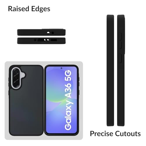 SPRIG Compatible with Samsung Galaxy A36 5G Premium Translucent Back Cover Drop Tested Shock Proof Mobile Case for Men,Women,Boys and Girls with Camera Protection (Black) - Image 3