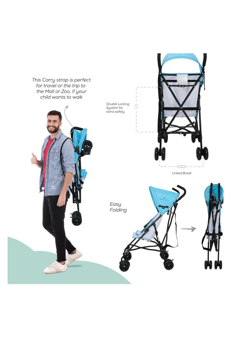 NAUTICA - Lightweight Buggy Stroller With Umbrella Canopy 3 To 36 Months Multicolor Rear Breaks  Shoulder Strap And More - Image 1