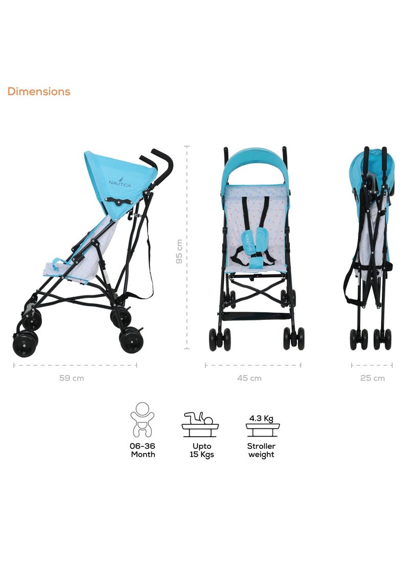 NAUTICA - Lightweight Buggy Stroller With Umbrella Canopy 3 To 36 Months Multicolor Rear Breaks  Shoulder Strap And More - Image 1