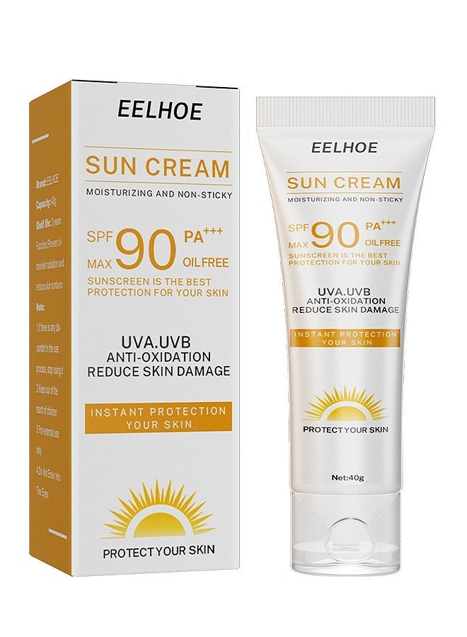 إيلهو كريم واقي من الشمس للوجه مرطب وواقي من الشمس غير لزج ومرطب للوجه ومضاد للأكسدة ويقلل من تلف الجلد - Image 1