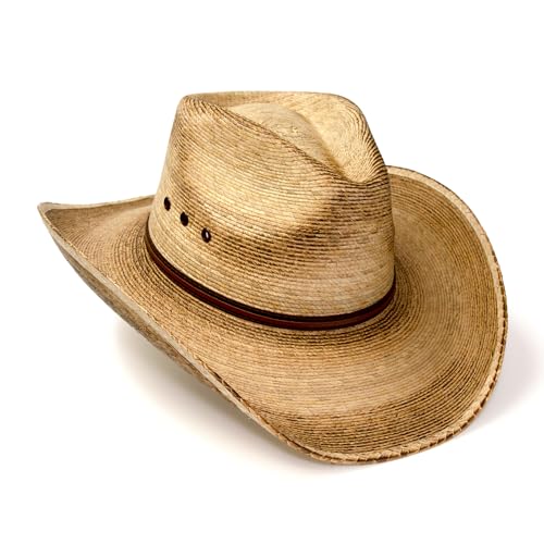 Western Express Palm Straw Cowboy Hat - Pinch Front Style with Distressed & Burnt Finish | Cowboy Hats for Men and Women (US, Alpha, Small, Classic Brown) - Image 2