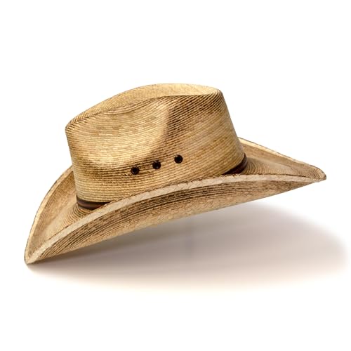 Western Express Palm Straw Cowboy Hat - Pinch Front Style with Distressed & Burnt Finish | Cowboy Hats for Men and Women (US, Alpha, Small, Classic Brown) - Image 5
