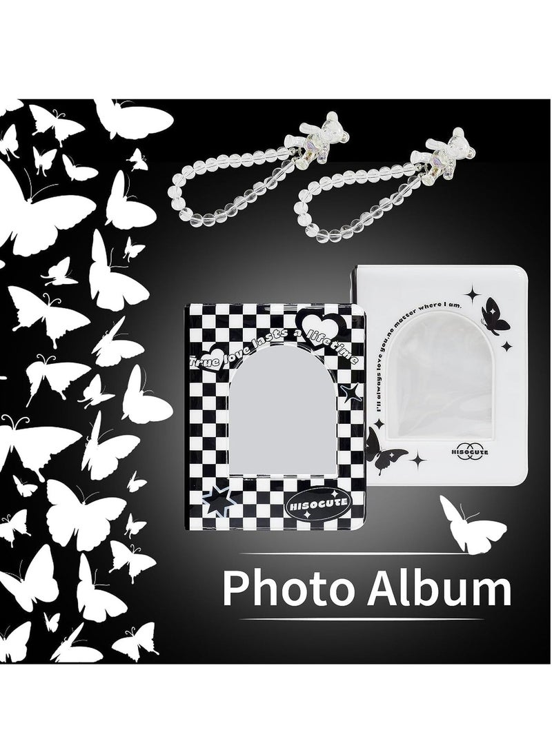 SYOSI 2PCS Kpop Photocard Binder 3-inch Mini Kpop Album with Cute Dangling Bear Korean Photo Card Binder Book Mini Album 20 Sheets 40 Pockets - Image 3