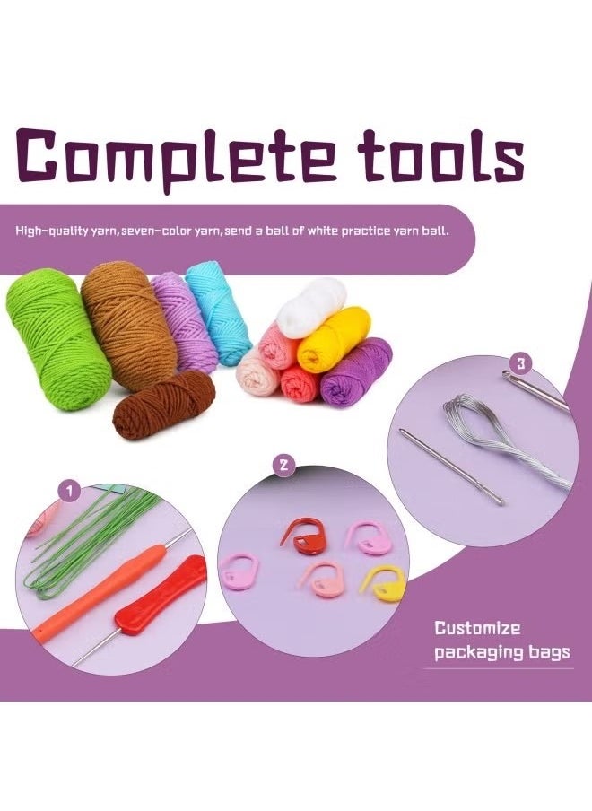 RATSAW - Crochet Kit for Beginners Crochet Set for Adults Crocheting Knitting Kit Flower Crochet Kit Includes All Crochet Accessories and Step by Step Video Tutorials Tulip Multicolor - Image 1