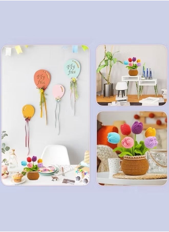 RATSAW - Crochet Kit for Beginners Crochet Set for Adults Crocheting Knitting Kit Flower Crochet Kit Includes All Crochet Accessories and Step by Step Video Tutorials Tulip Multicolor - Image 1