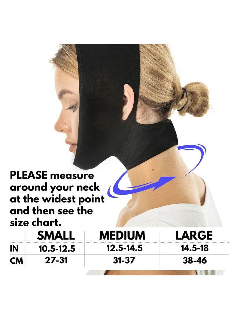 NIBEMINENT - Post Surgery Neck and Chin Compression Garment Wrap Bandage, Face Slimmer, Jowl Tightening, Coverage, Lifting Strap, Tightening for Women (L) - Image 1
