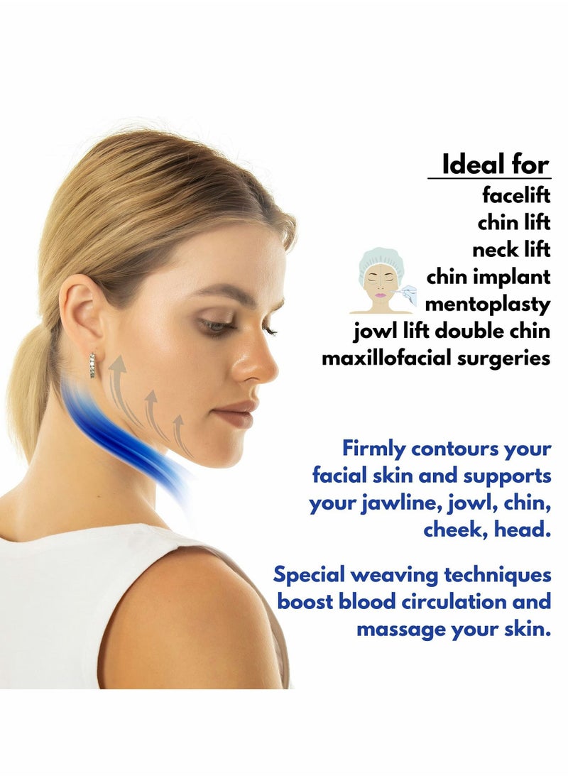 NIBEMINENT - Post Surgery Neck and Chin Compression Garment Wrap Bandage, Face Slimmer, Jowl Tightening, Coverage, Lifting Strap, Tightening for Women (L) - Image 1