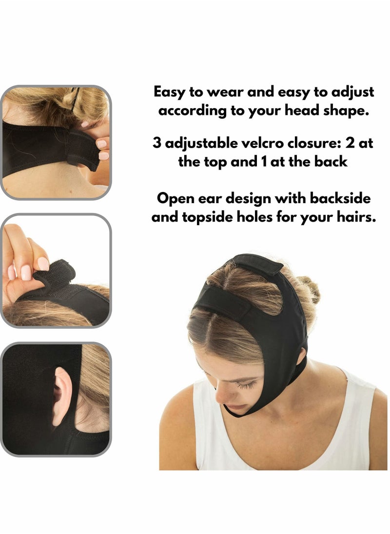 NIBEMINENT - Post Surgery Neck and Chin Compression Garment Wrap Bandage, Face Slimmer, Jowl Tightening, Coverage, Lifting Strap, Tightening for Women (L) - Image 1
