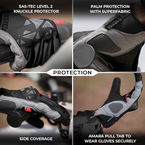 ViaTerra Roost Offroad Motorcycle Gloves - Trail Riding Gloves|SasTec CE Level 2 Knuckle Protectors|Superior Control & Unmatched Grip|Touch Screen Friendly Riding Gloves (Black, 2XL) - Image 4
