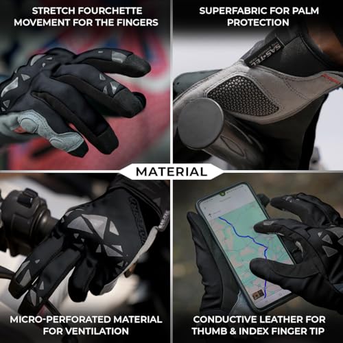 ViaTerra Roost Offroad Motorcycle Gloves - Trail Riding Gloves|SasTec CE Level 2 Knuckle Protectors|Superior Control & Unmatched Grip|Touch Screen Friendly Riding Gloves (Black, 2XL) - Image 2