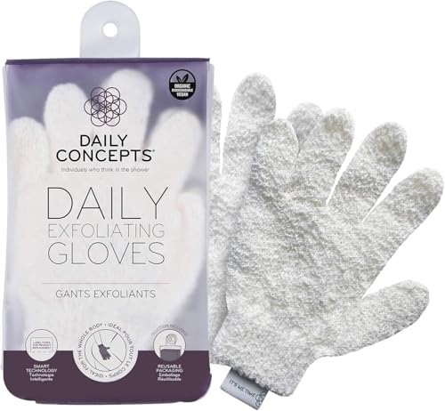 Daily Concepts Daily Exfoliating Gloves, Reusable Packaging, Created to Instantly Polish and Remove Any Roughness Away While Increasing Blood Circulation and Renewing Your Skin. - Image 1
