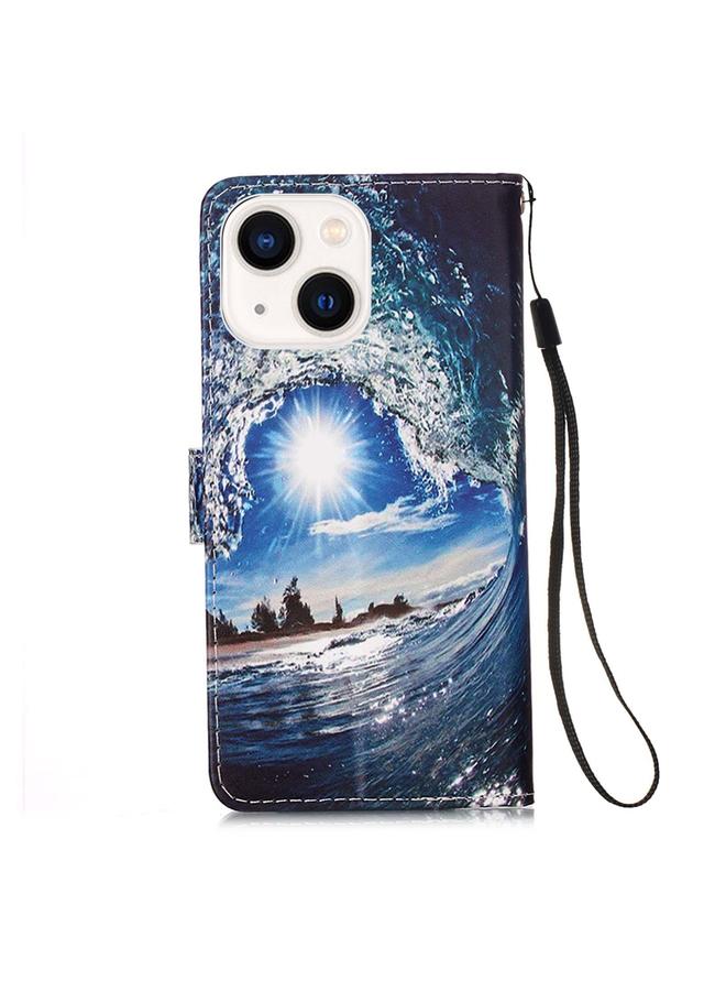 S-TOP Case For iPhone 15 Colored Drawing Pattern Plain Weave Leather Phone Case - Image 3