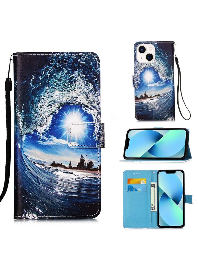 S-TOP Case For iPhone 15 Colored Drawing Pattern Plain Weave Leather Phone Case - Image 1