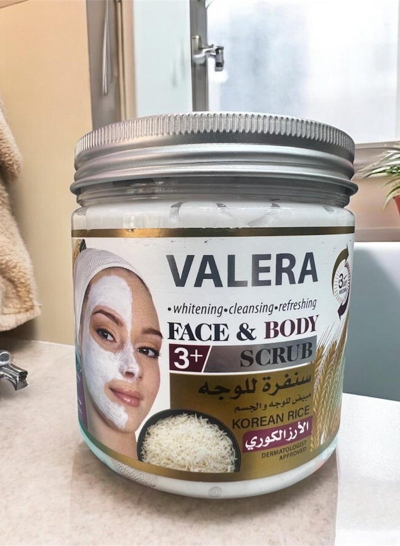 فاليرا مقشر الوجه والجسم بالأرز الكوري للتبييض والتنظيف والانتعاش 521 مل