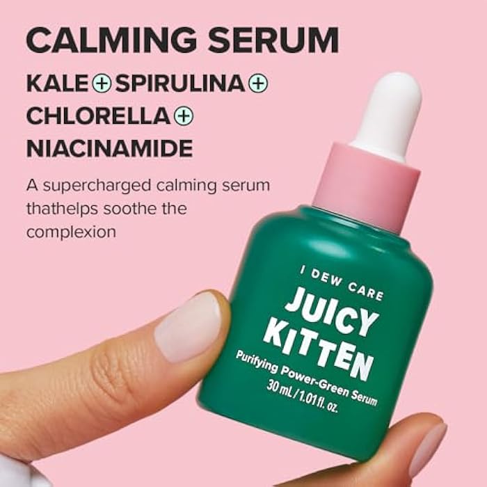 I DEW CARE Juicy Kitten | Purifying Power-Green Face Serum with Niacinamide | Korean Skin Care, Vegan, Cruelty-free, Paraben-free | Gifts For Mom and Women - Image 2