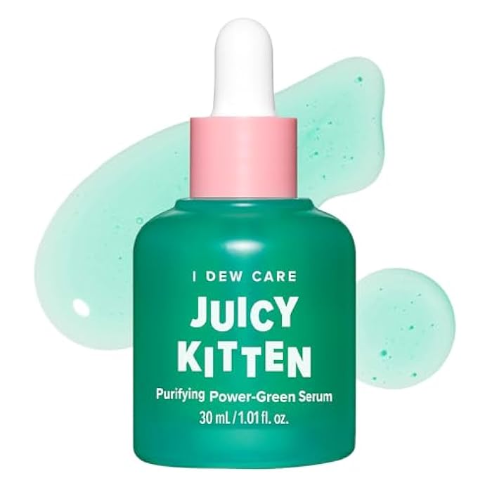 I DEW CARE Juicy Kitten | Purifying Power-Green Face Serum with Niacinamide | Korean Skin Care, Vegan, Cruelty-free, Paraben-free | Gifts For Mom and Women - Image 1