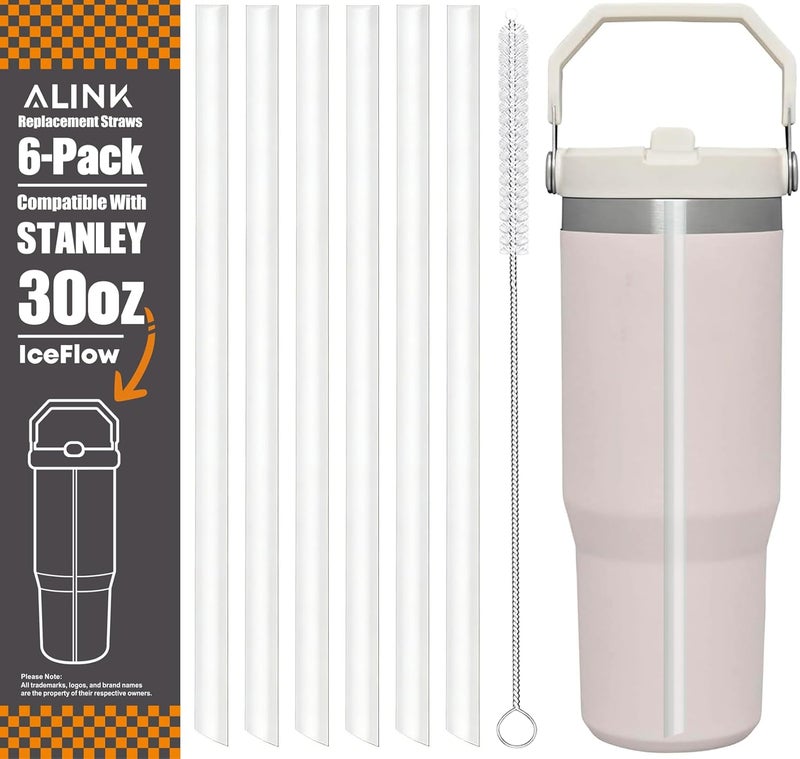 ALINK Replacement Straw Compatible with Stanley Iceflow 30oz Flip Tumbler, Reusable Plastic Straw for 30oz Stanly Iceflow Lid Only, Dishwasher Safe (Clear) - Image 1
