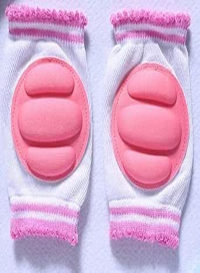 BabyGo Baby Knee Pads, 1 Pairs Elastic Anti-Slip Breathable Protector for Crawling (Pink)