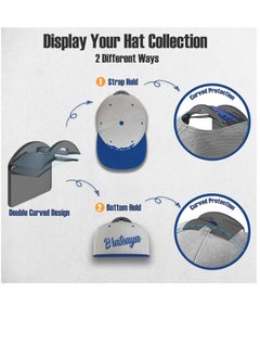 Excefore Adhesive Hat Hooks for Wall (10 Pack), 2 Different Ways Hat Racks to Organize & Display Baseball Caps, No Drilling Hat Wall Hanger, Hat Organizer Rack for Men, Translucent Black  - Image 3