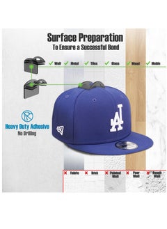 Excefore Adhesive Hat Hooks for Wall (10 Pack), 2 Different Ways Hat Racks to Organize & Display Baseball Caps, No Drilling Hat Wall Hanger, Hat Organizer Rack for Men, Translucent Black  - Image 5