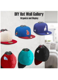 Excefore Adhesive Hat Hooks for Wall (10 Pack), 2 Different Ways Hat Racks to Organize & Display Baseball Caps, No Drilling Hat Wall Hanger, Hat Organizer Rack for Men, Translucent Black  - Image 4