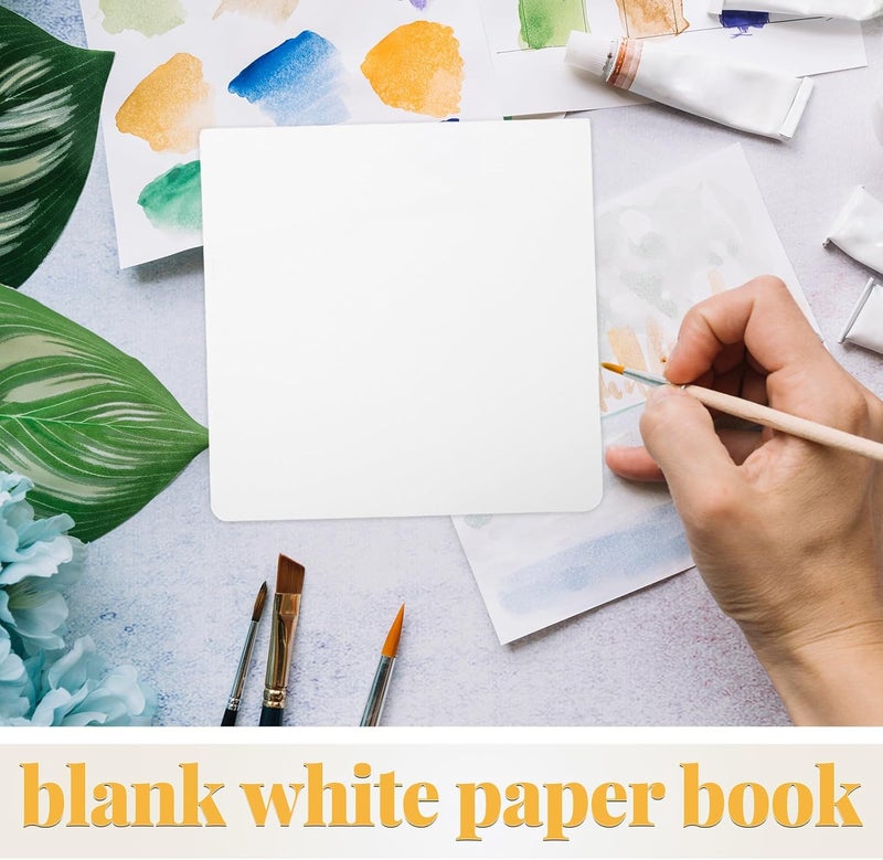 CIMAXIC 4pcs Hardcover Blank Board Books - Chunky Thick Pages Book for Students Sketching Drawing Writing - School Office Drawing Paper, 5 Sheets, 6.5in - Image 3
