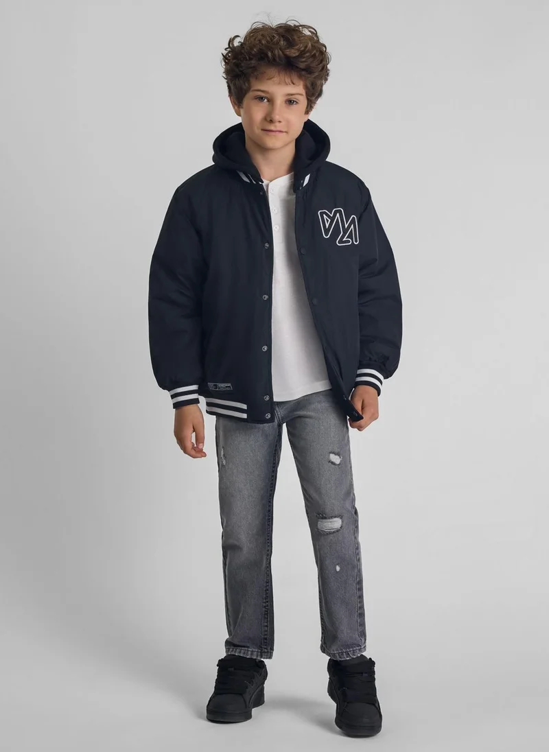 MINOTI Teen Boys Denim Jeans with Distressed Detail and Print