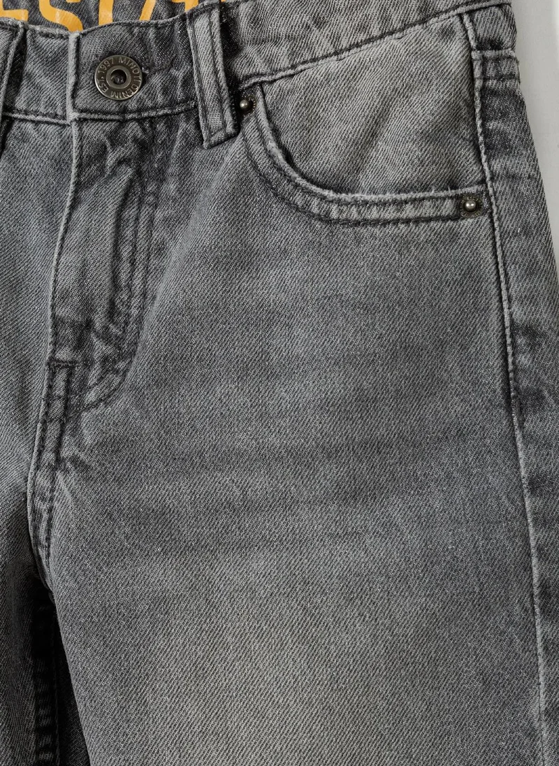 MINOTI Teen Boys Denim Jeans with Distressed Detail and Print