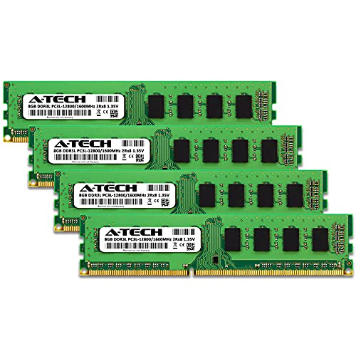 A-Tech 32GB (4x8GB) DDR3/DDR3L 1600MHz PC3L-12800 (PC3-12800) CL11 DIMM 2Rx8 1.35V 240-Pin Non-ECC UDIMM Desktop RAM Memory Modules - Image 2