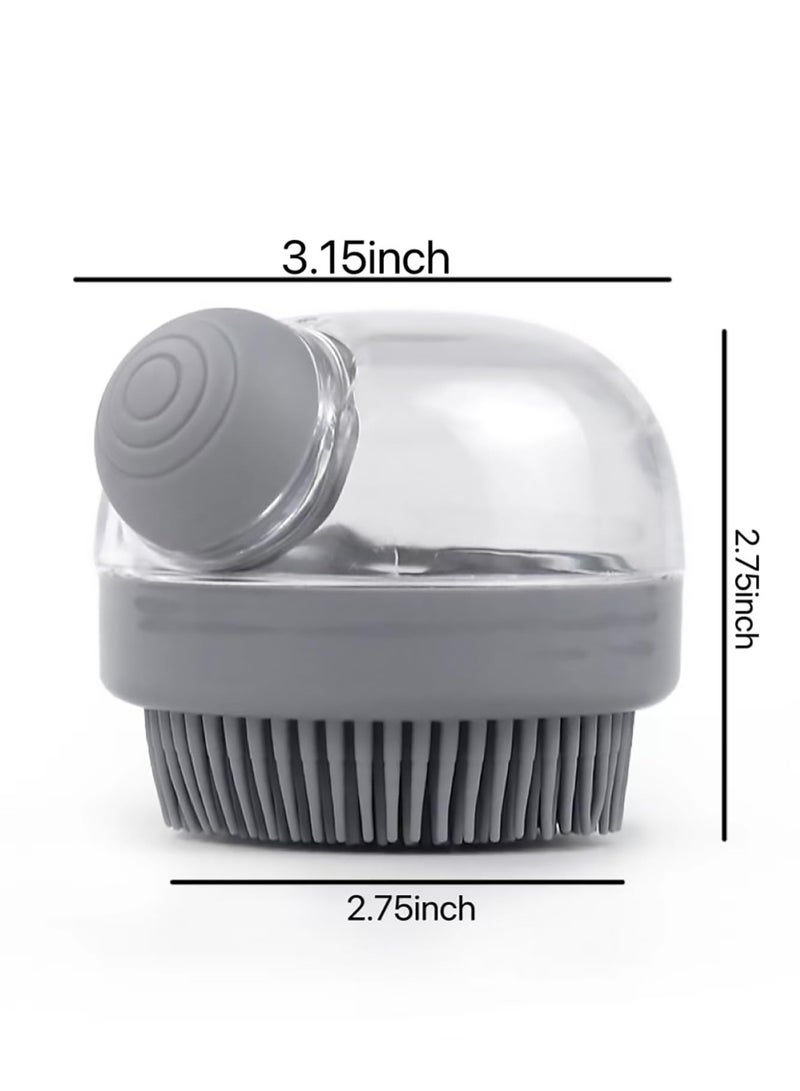 Loquat Pet Bath Brush with Soap Dispenser - Silicone Bathing Brush for Cats and Dogs, Suitable for Short and Long-Haired Pets - Image 2