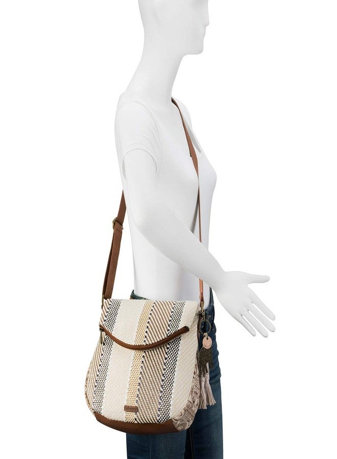 Sakroots Foldover Crossbody in Woven Fabric with Adjustable Strap, Tobacco Batik Woven - Image 2