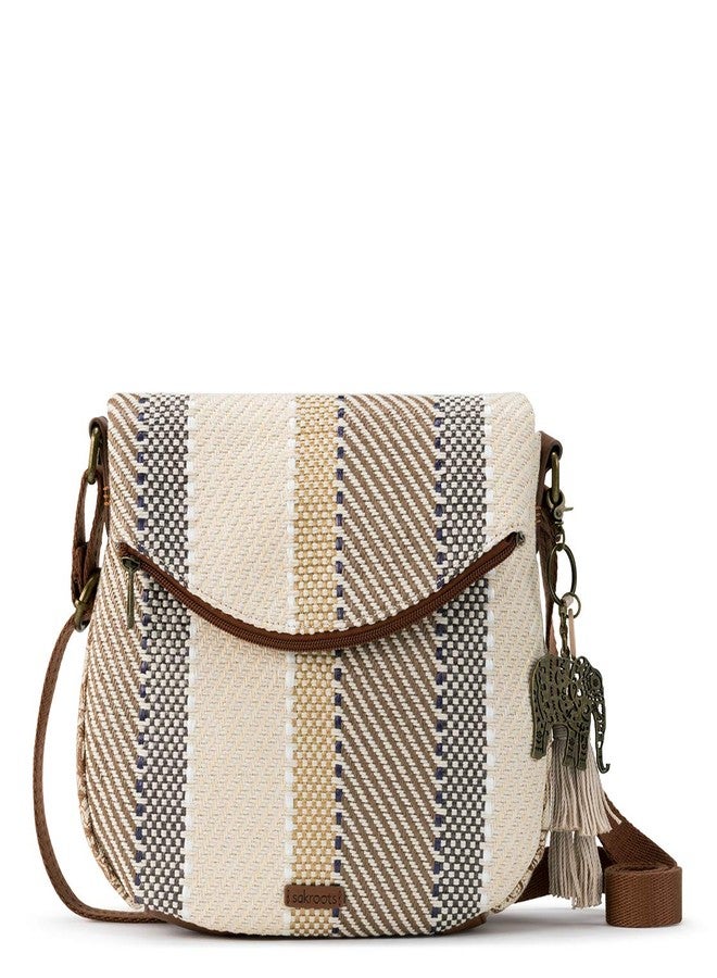 Sakroots Foldover Crossbody in Woven Fabric with Adjustable Strap, Tobacco Batik Woven - Image 1