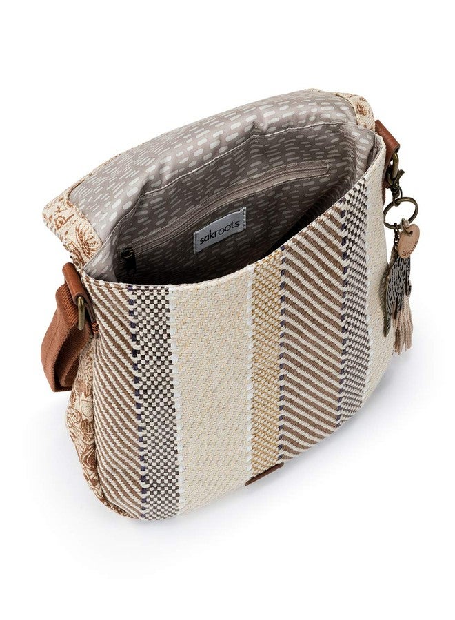 Sakroots Foldover Crossbody in Woven Fabric with Adjustable Strap, Tobacco Batik Woven - Image 3