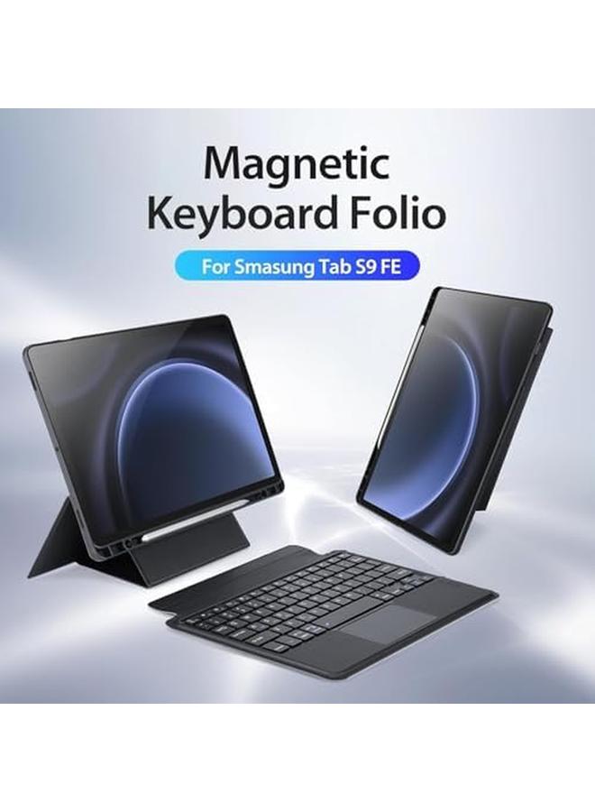 erorex Arabic And English Case For Samsung Galaxy Tab S9 Samsung Galaxy Tab S9 Fe Plus 2023 Compatible Keyboard Detachable Touchpad Keyboard Case With Pencil Holder For Tab S9 Fe Plus - Image 2